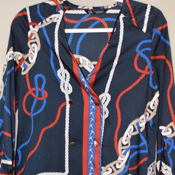 NWT Zara KNOT PRINT DRESS - Picture 6 of 8